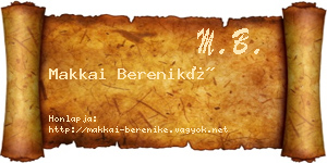 Makkai Bereniké névjegykártya